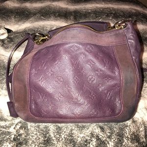 Louis Vuitton Purple Suede Leather Shoulder Bag